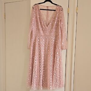 Elegant Pink Lace Dress